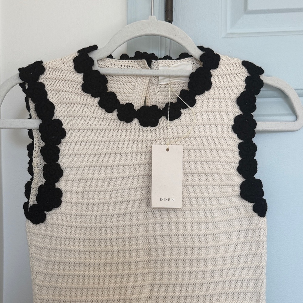 Doen Millicent Dress - Size Small - 100% Cotton - Cream / Black - NWT - Picture 3 of 13